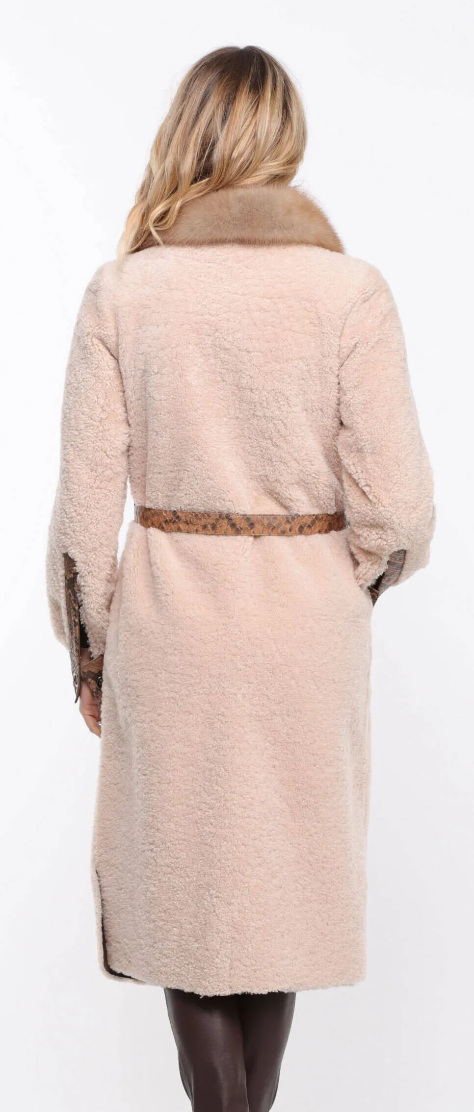 Women's ecru \paolina\ sheepskin coat