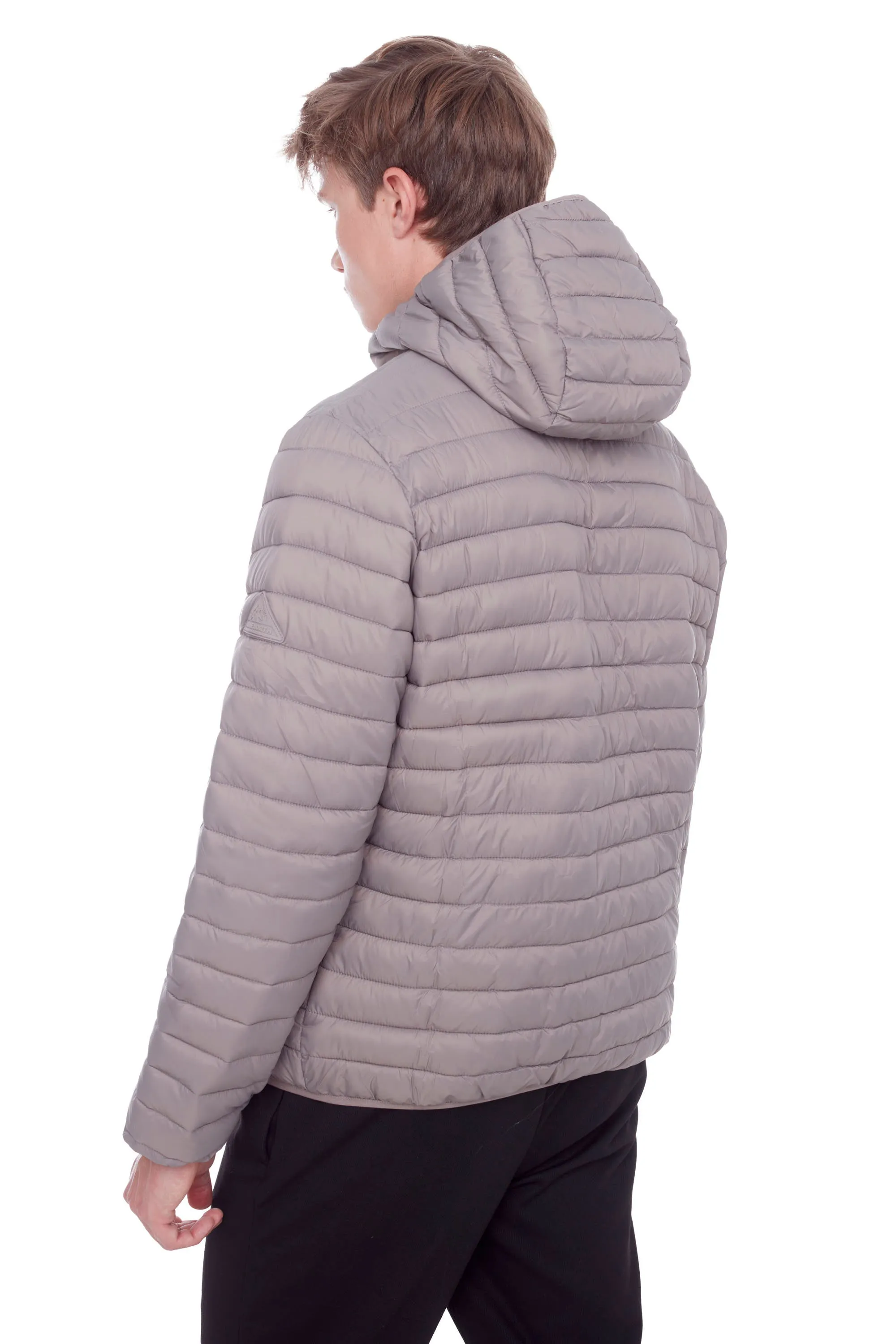 YOHO MEN'S | MEN'S VEGAN DOWN (RECYCLED) LIGHTWEIGHT PACKABLE PUFFER, TAUPE